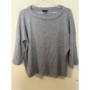 J. Jill Wearever Collection Sweater Top Women's Size L Waffle Weave Gray